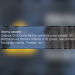 Defesa Civil alerta para frio intenso em Betim e termômetros podem ficar abaixo de 10°C neste sábado (6)
